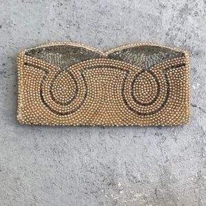 Vintage pearl beaded evening clutch